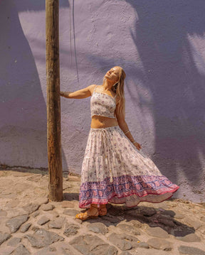 Boho Floral High Low Skirt, Free Spirit Skirt for Set