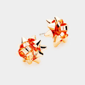 Christmas Gift Bow Stud Earrings