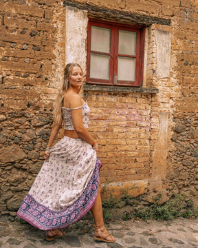 Boho Floral High Low Skirt, Free Spirit Skirt for Set
