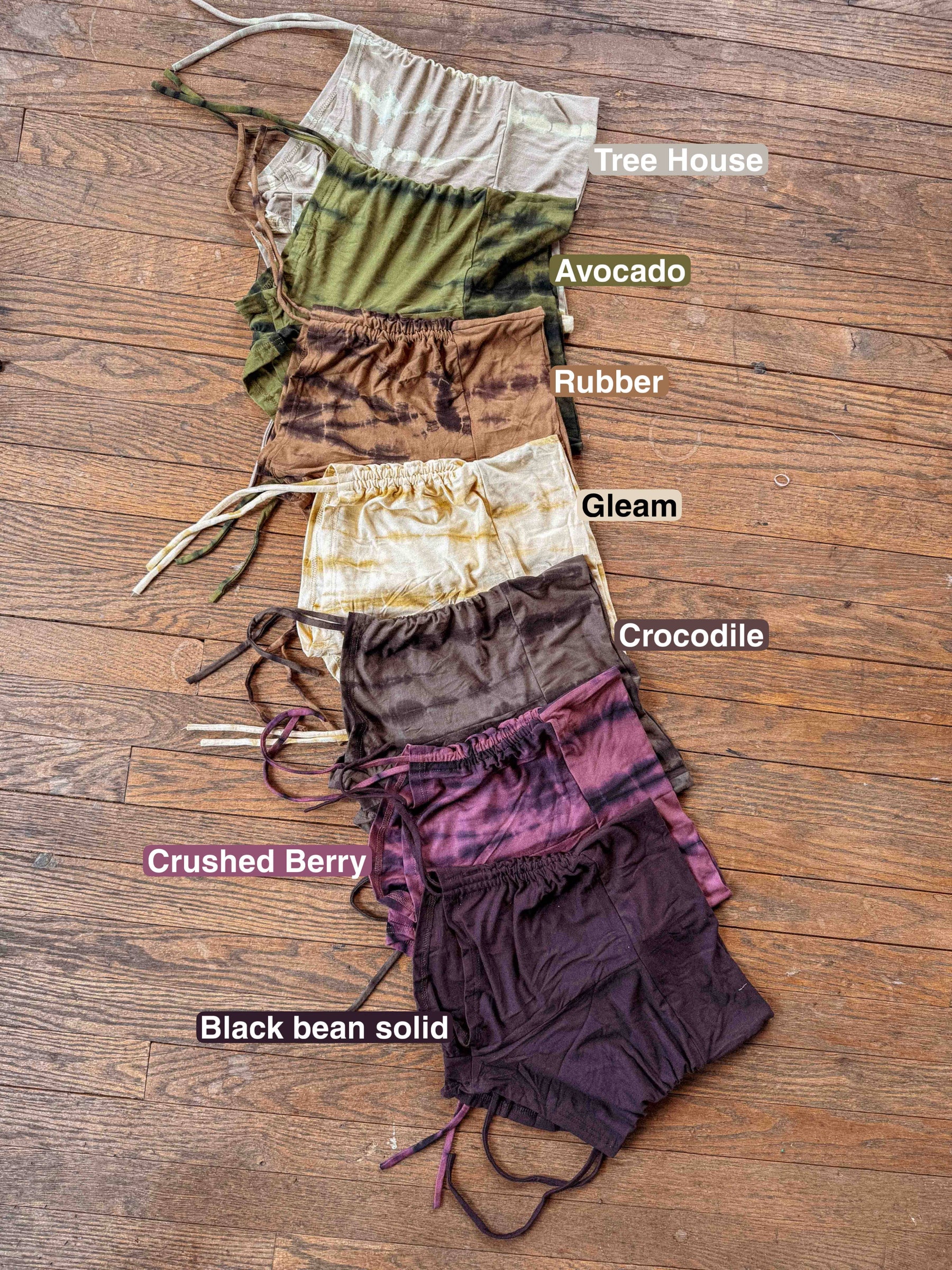 EcoVero Yoga Cinch Shorts, Tie Dye Organic Stretch Shorties