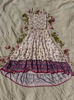 Boho Floral High Low Skirt, Free Spirit Skirt for Set