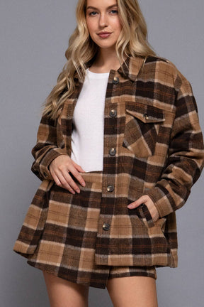 Front Wrap Plaid Short Pants