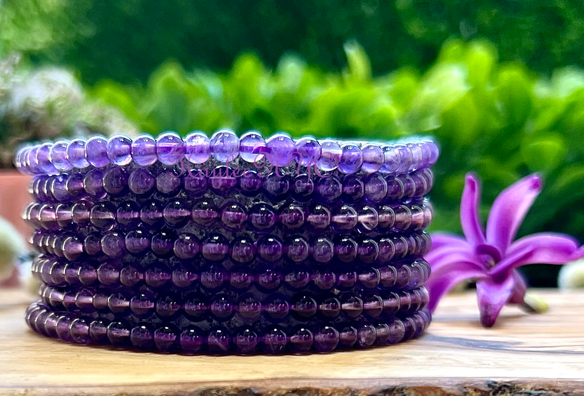 Natural Amethyst 4mm 7.5” Crystal Healin
