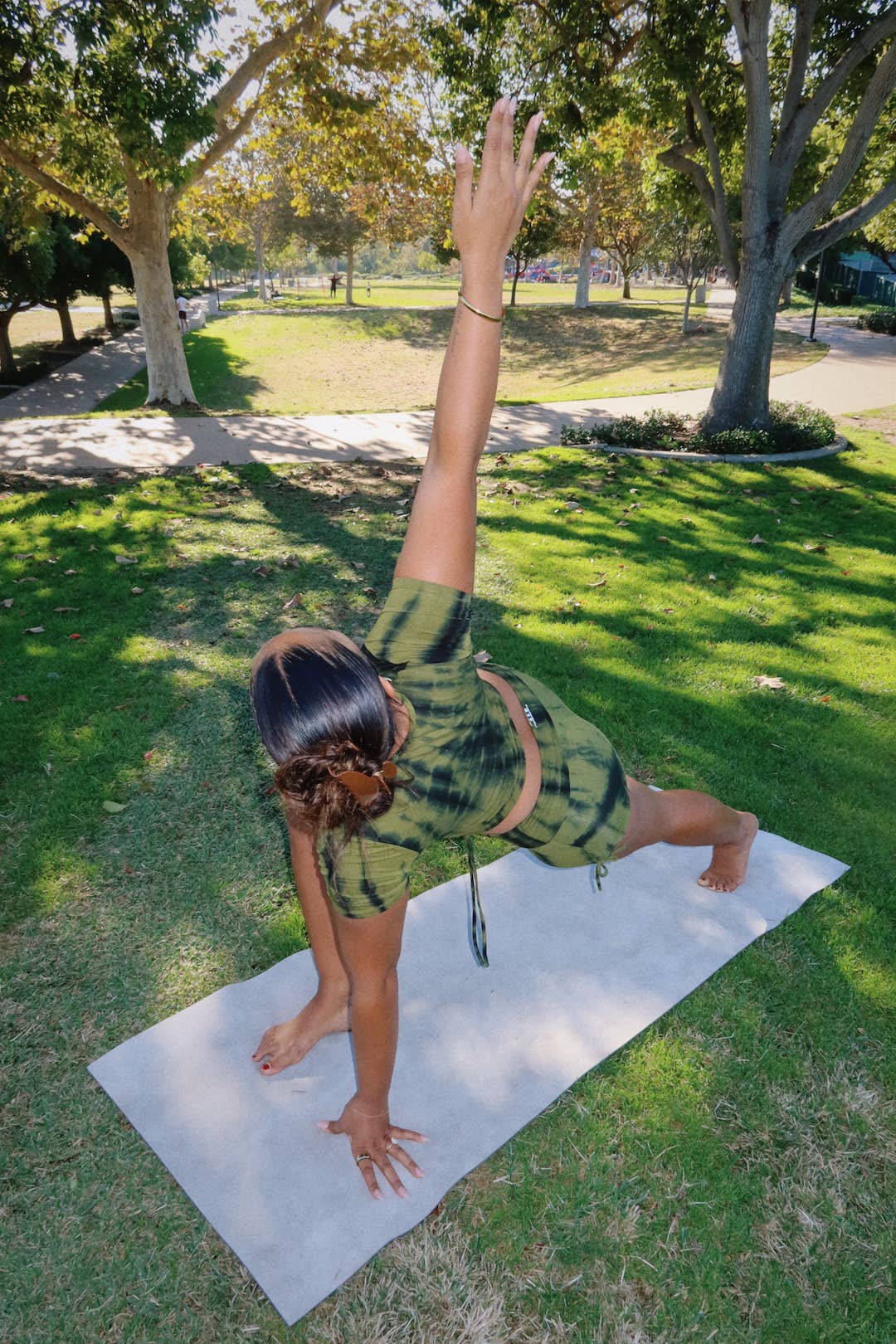 EcoVero Yoga Cinch Shorts, Tie Dye Organic Stretch Shorties