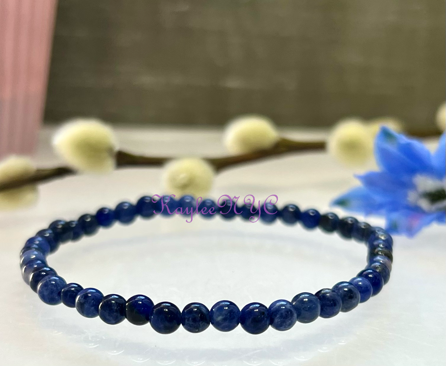 Natural Sodalite 4mm 7.5” Crystal Healing