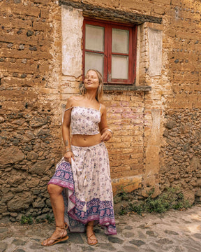 Boho Floral High Low Skirt, Free Spirit Skirt for Set