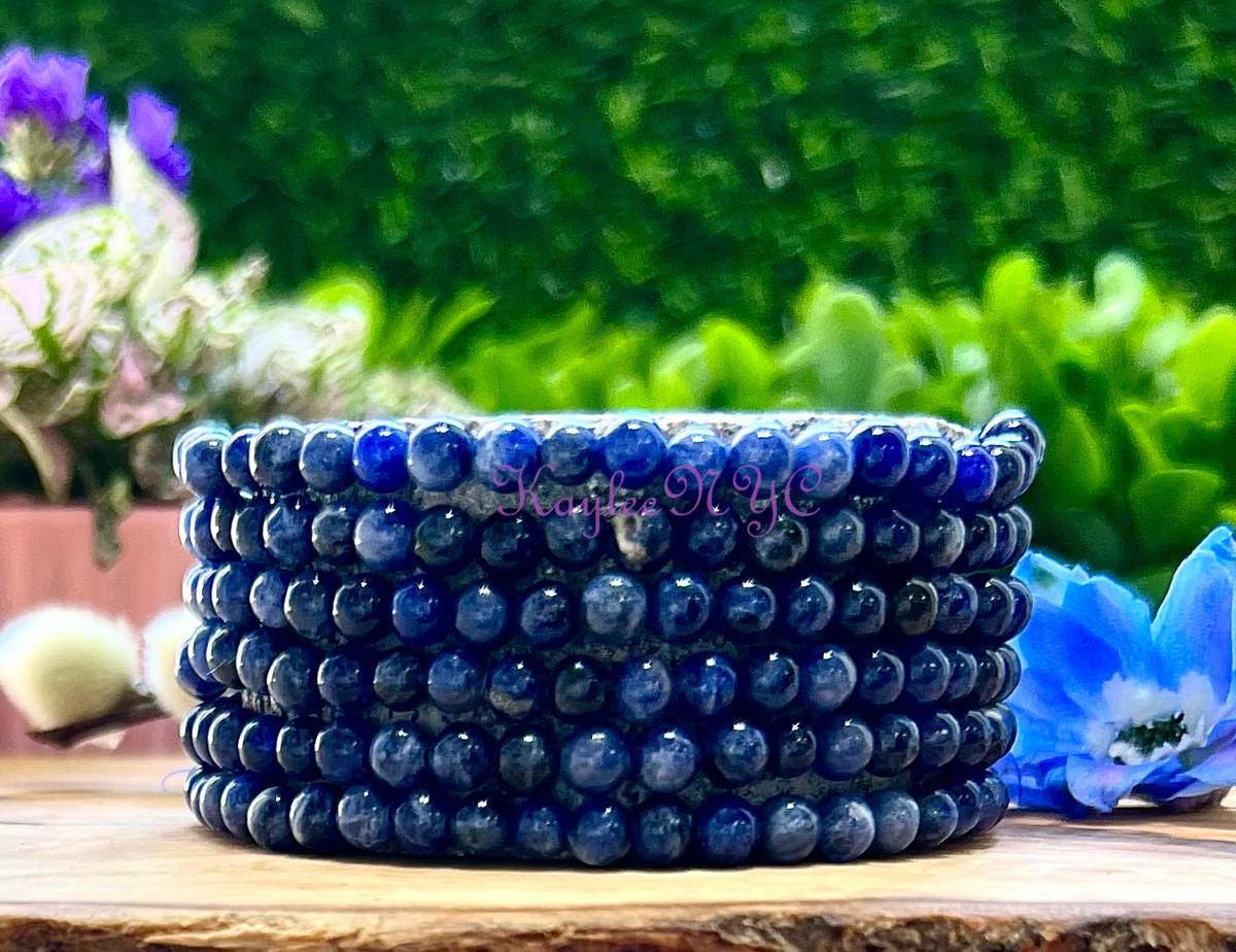 Natural Sodalite 4mm 7.5” Crystal Healing