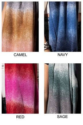 Multi-Color Oblong Scarf with Tassel