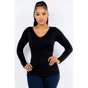 Fleece V neck top