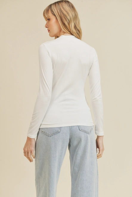 Mockneck Long Sleeves Basic Top