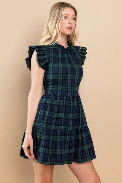 Plaid Pleated Dress