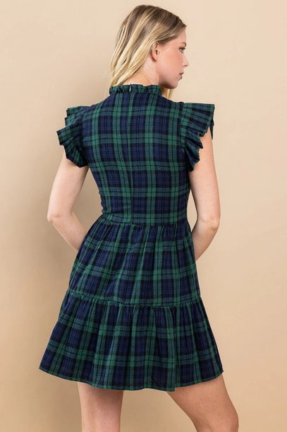 Plaid Pleated Dress