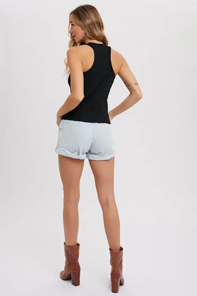 Rib Fitted Racer Tank