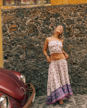 Boho Floral High Low Skirt, Free Spirit Skirt for Set