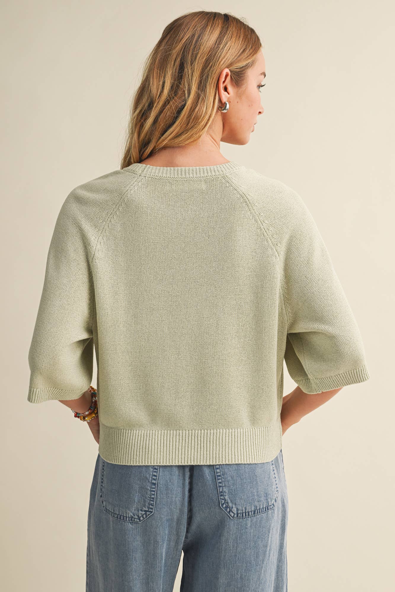RAGLAN SHORT SLEEVE SWEATER