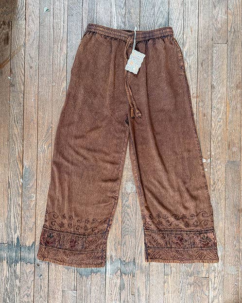 Cozy Bohemian Embroidered Pants