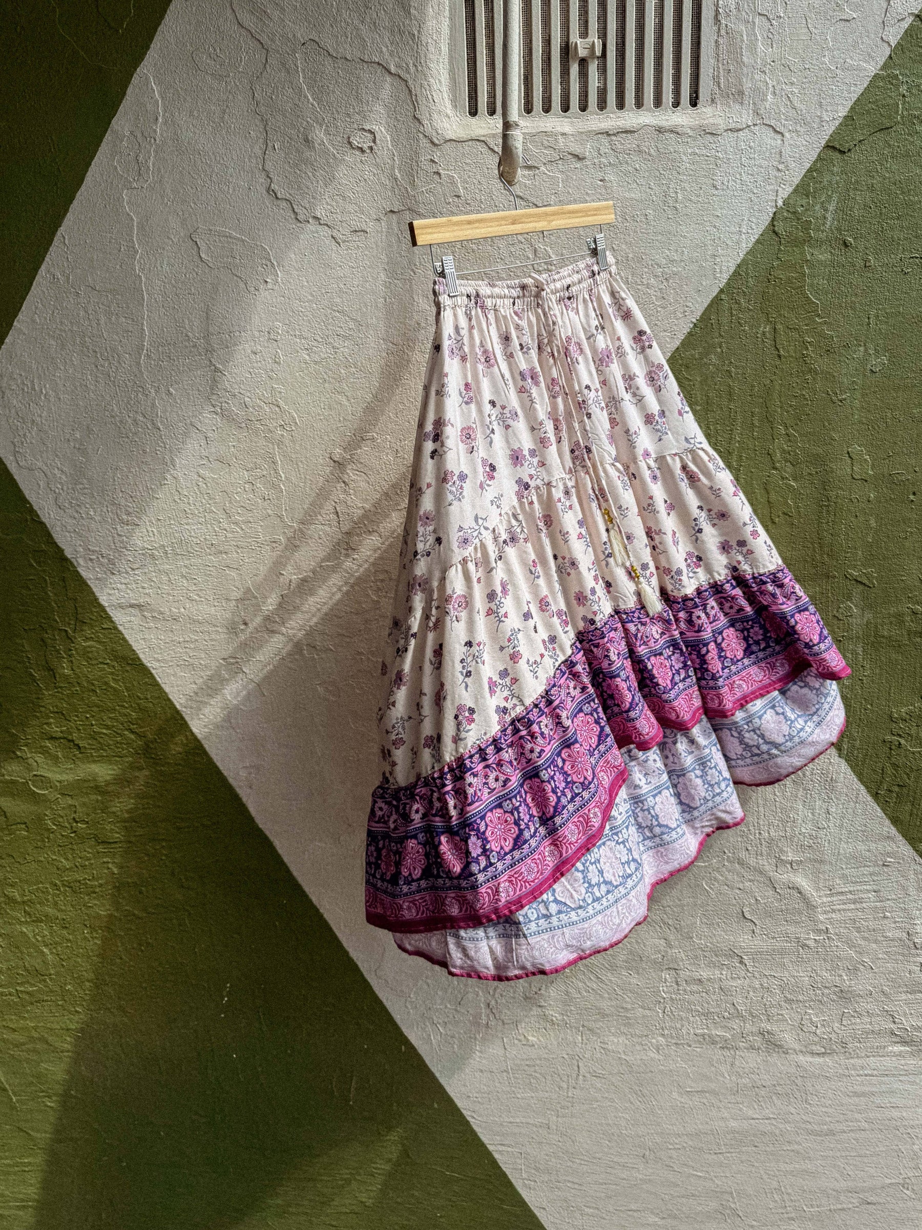 Boho Floral High Low Skirt, Free Spirit Skirt for Set