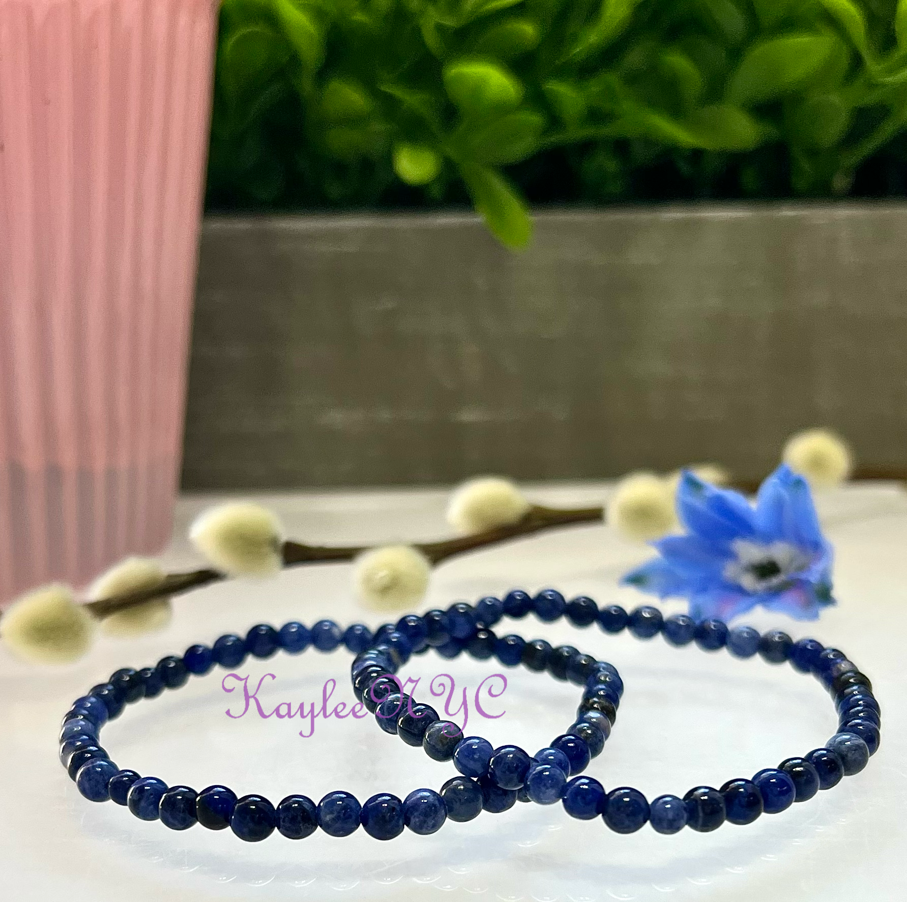 Natural Sodalite 4mm 7.5” Crystal Healing