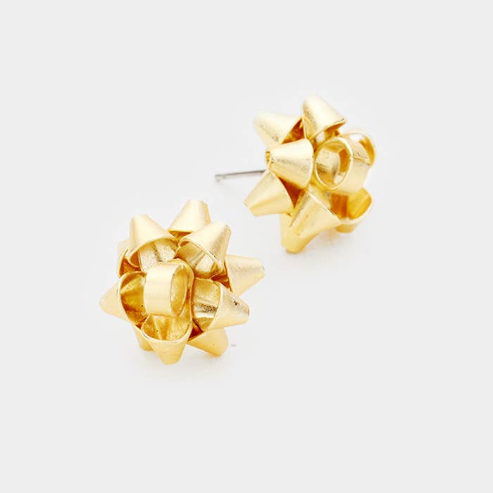 Christmas Gift Bow Stud Earrings