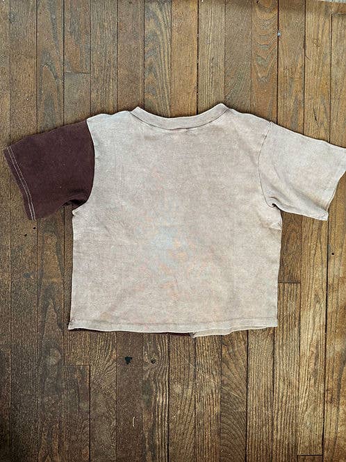 Yin Yang Brown Patchwork Tee | 100% Cotton