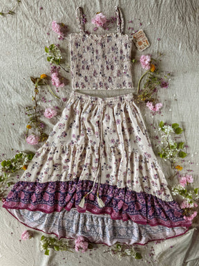 Boho Floral High Low Skirt, Free Spirit Skirt for Set