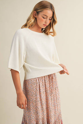 RAGLAN SHORT SLEEVE SWEATER