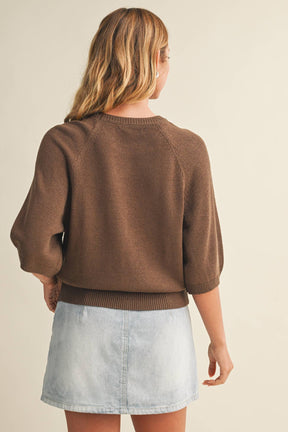 RAGLAN SHORT SLEEVE SWEATER
