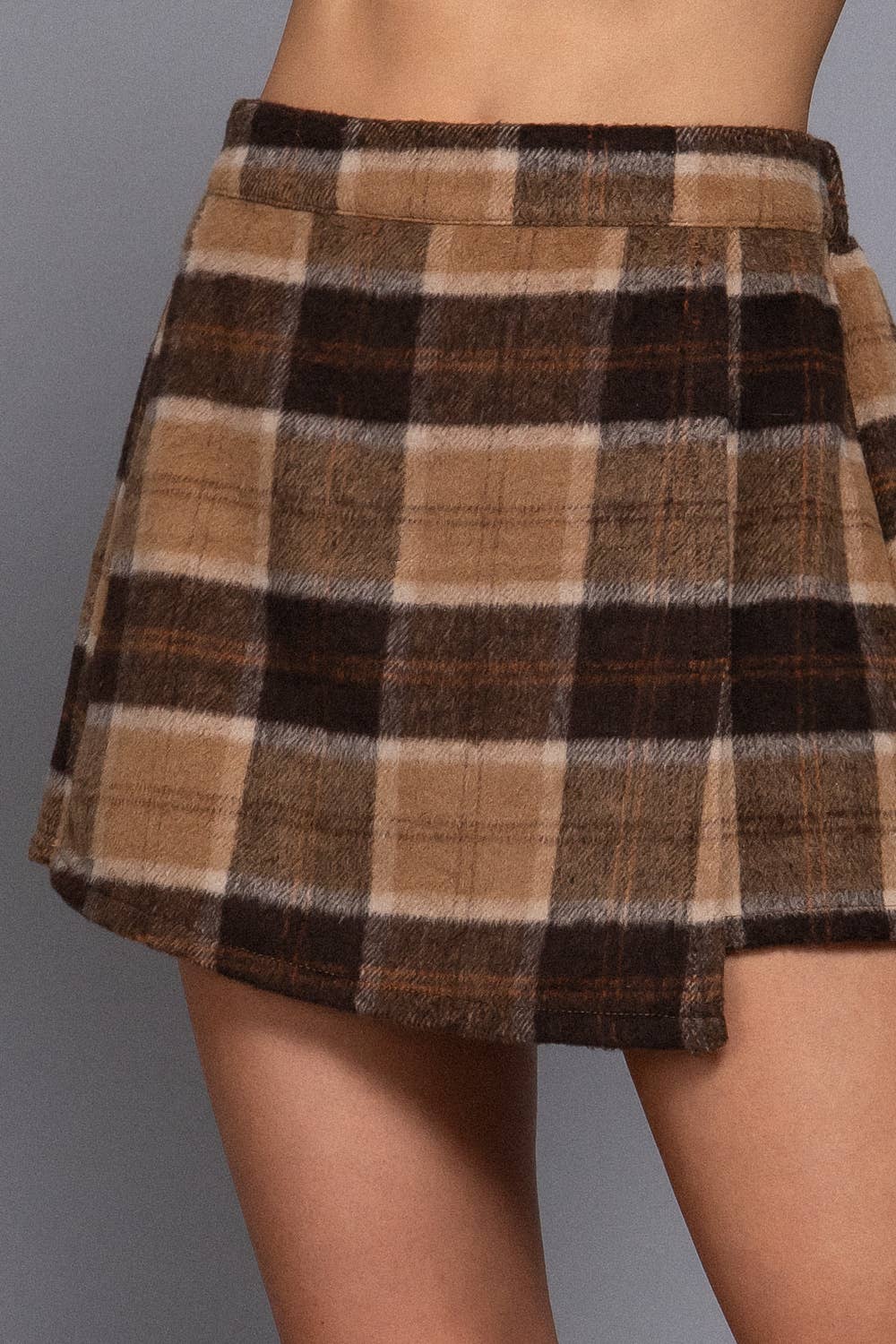 Front Wrap Plaid Short Pants