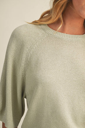 RAGLAN SHORT SLEEVE SWEATER