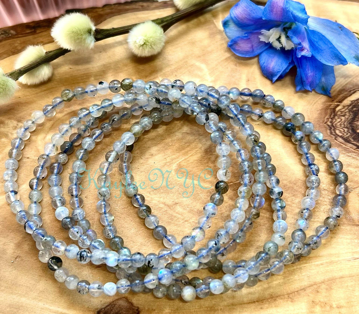 Natural Labradorite 4mm 7.5” Crystal Healing
