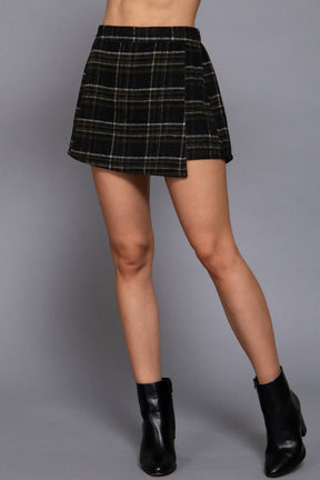 Front Wrap Plaid Short Pants