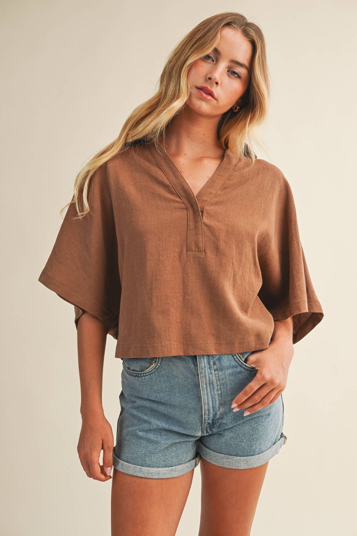 OVERSIZED POPOVER OPEN COLLAR TOP