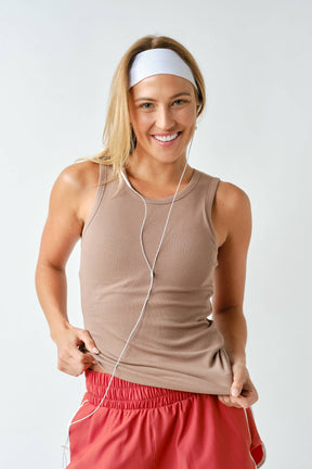 CoreClassic Micro-Ribbed Built-In Bra Tank Top