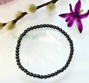 Natural Hematite 4mm 7.5” Crystal Stretch Bracelet