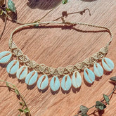 Shell Dangle Macrame Anklet