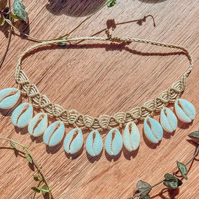 Shell Dangle Macrame Anklet