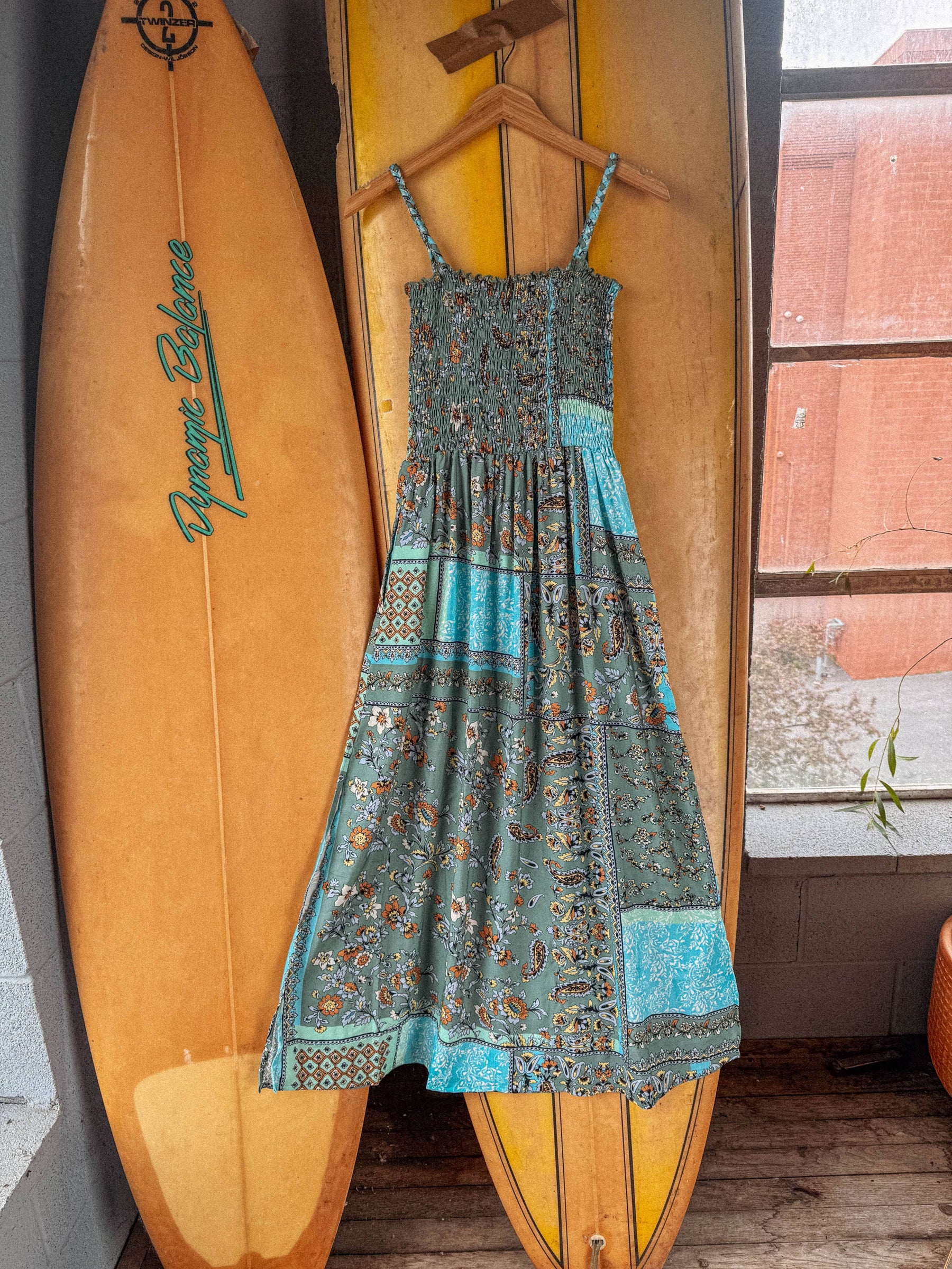 Boho Patchwork Summer Floral Dress, Cozy Beachy Lounge Dress
