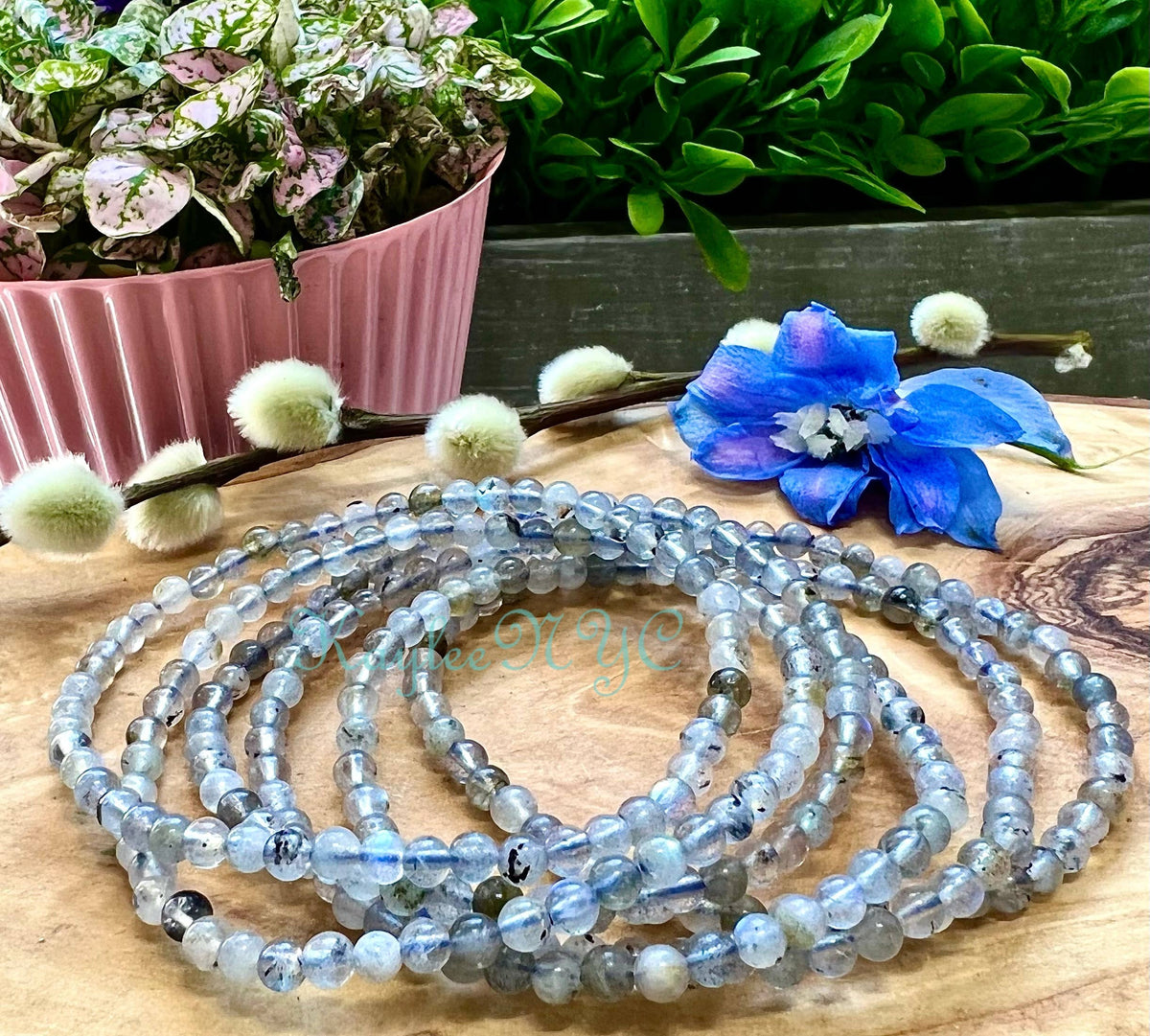 Natural Labradorite 4mm 7.5” Crystal Healing
