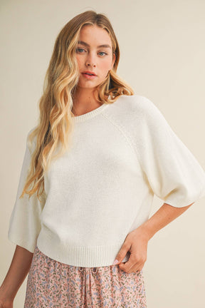 RAGLAN SHORT SLEEVE SWEATER