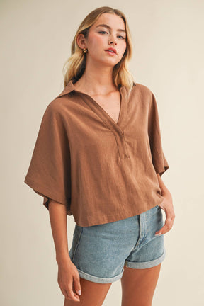 OVERSIZED POPOVER OPEN COLLAR TOP