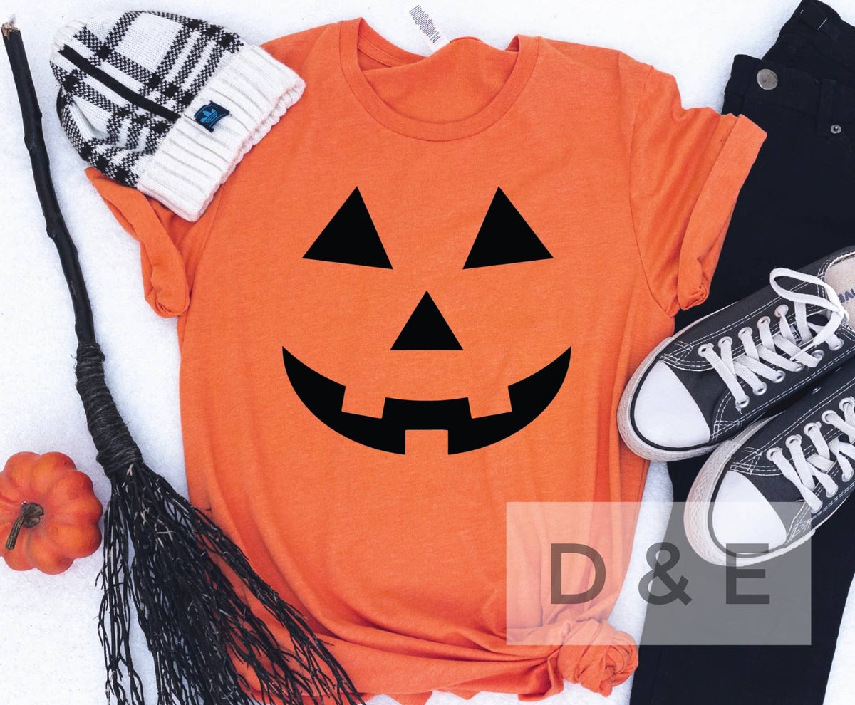 Jack O Lantern Halloween Graphic Tee: L