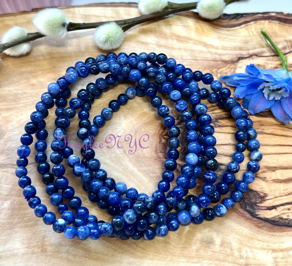 Natural Sodalite 4mm 7.5” Crystal Healing