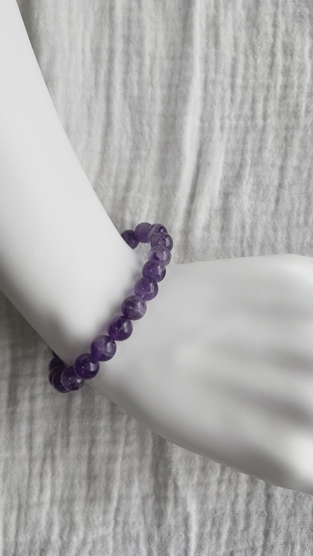Amethyst Bracelet on wrist - video