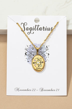 Sagittarius Zodiac Sign Pendant Necklace