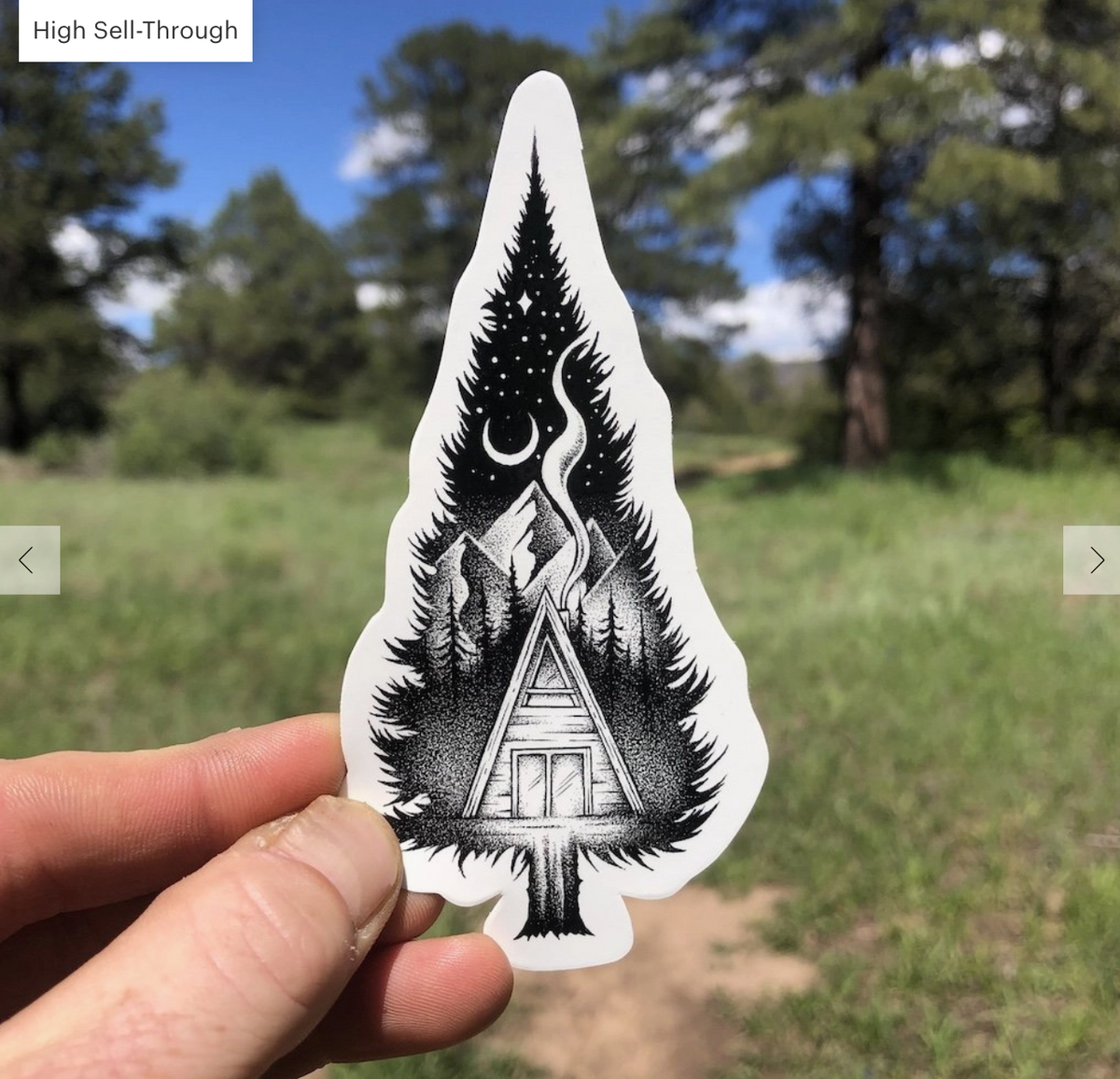 Tree Glamping Mountains Sticker