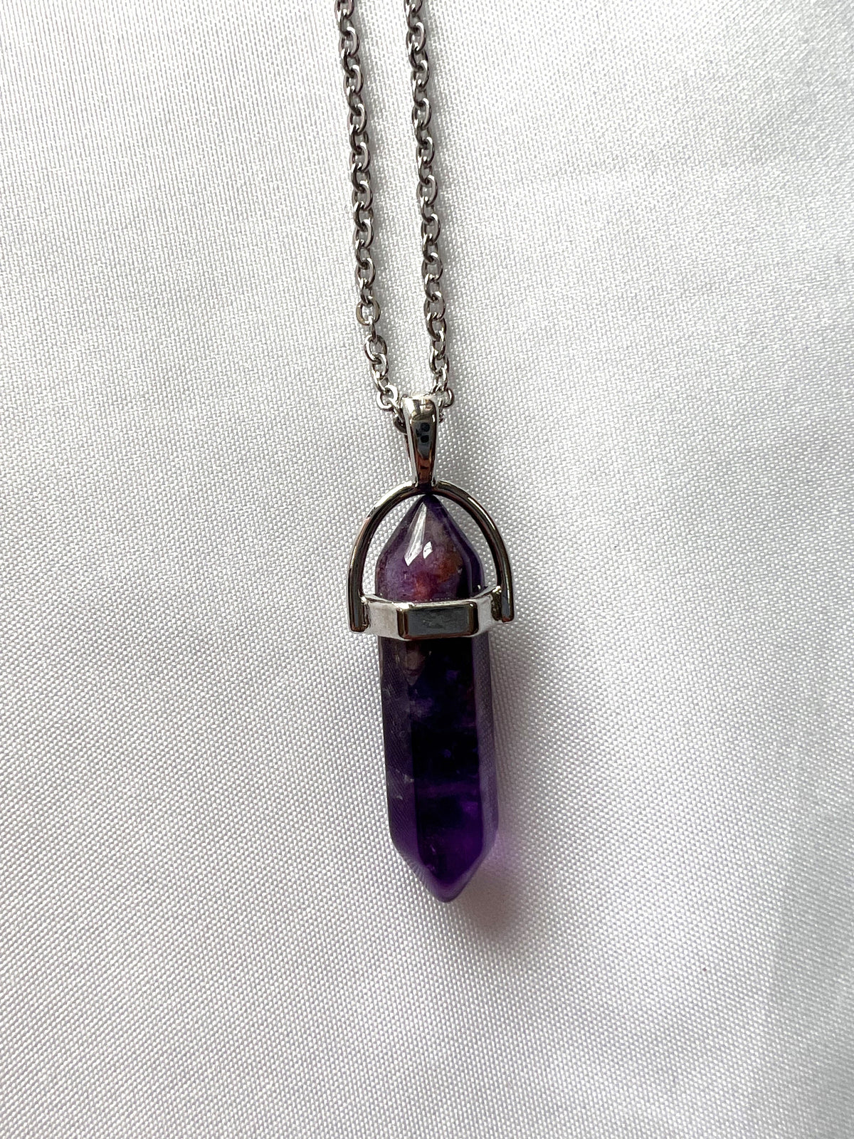 Amethyst crystal pendulum necklace