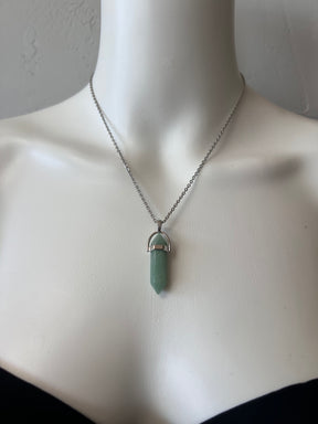 Aventurine crystal pendulum necklace