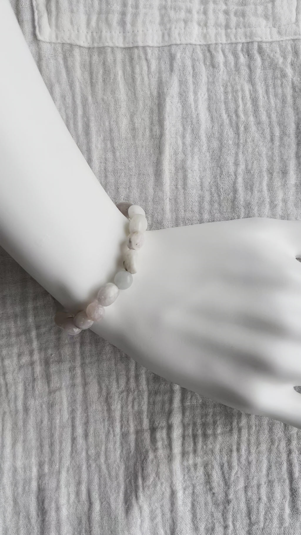 Morganite and Beryl Bracelet on wrist - videl