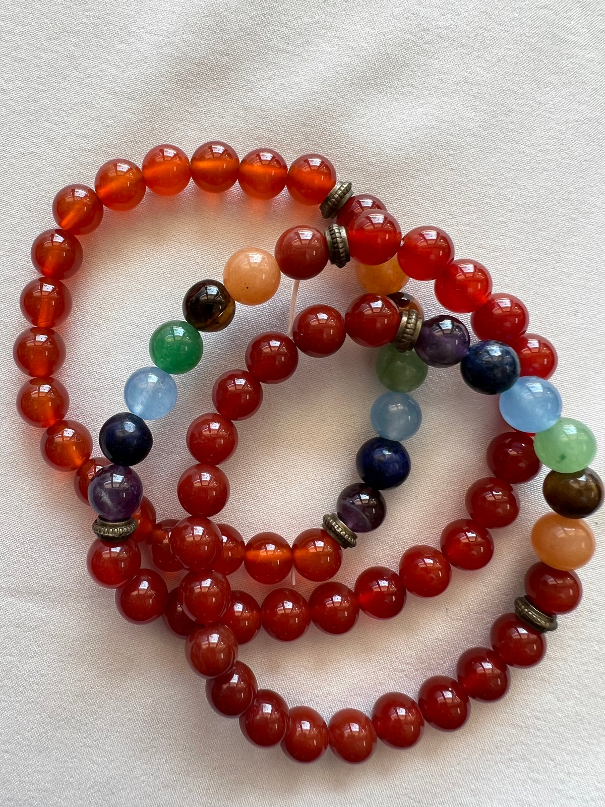 7 chakra carnelian bracelet