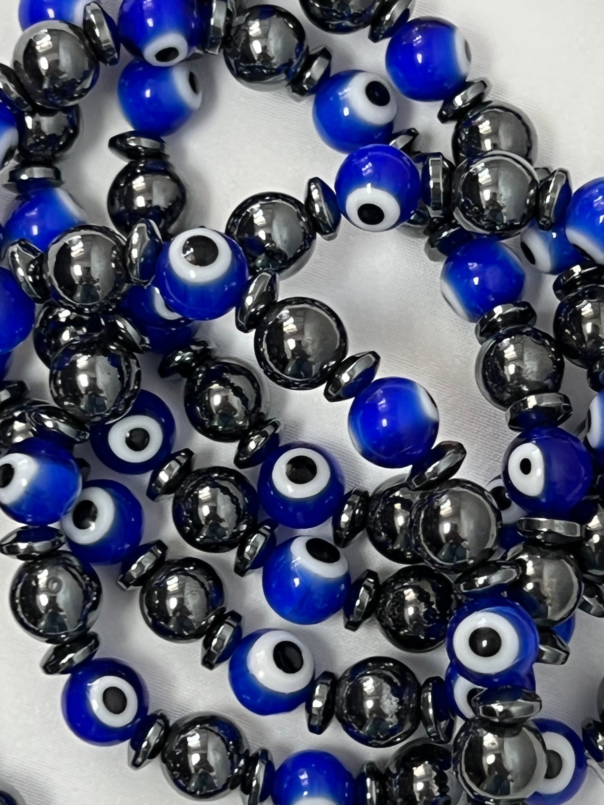 Hematite and Evil Eye Bracelets